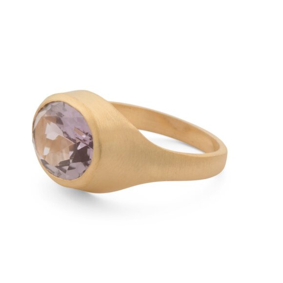 SHAANTI JEWELS  India 18k Sterling Silver Light Pink Amethyst Ring - Picture 1 of 2
